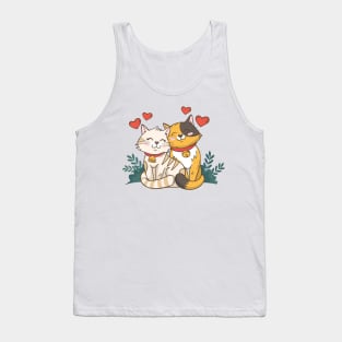 Cute valentine's day animal couple with cats Tank Top